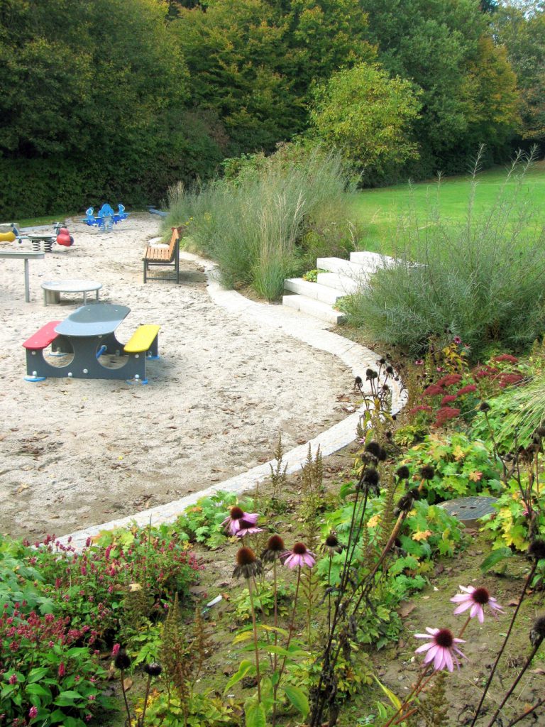 Spielplatz am Köpfelbad mit randlicher Bepflanzung